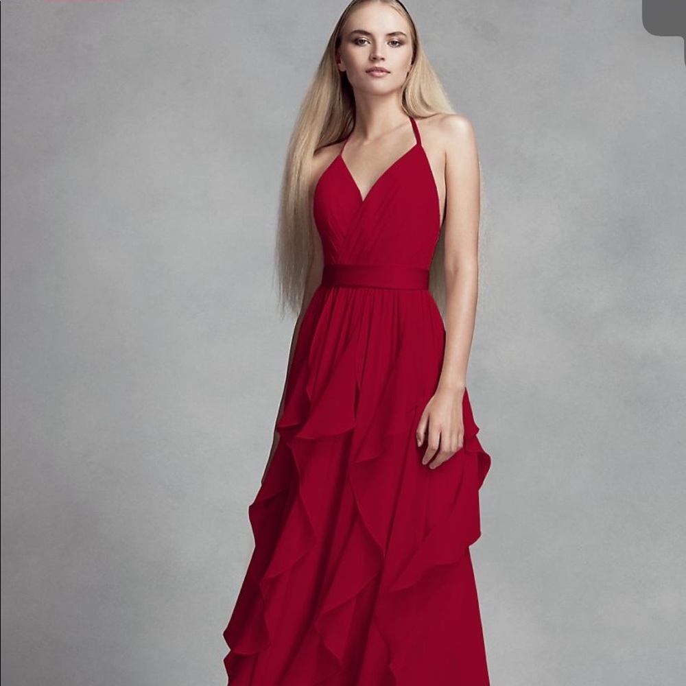 David’s bridal Red Apple dress